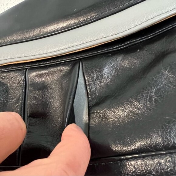 ELANO Durabilt Handbag Made in Vancouver Black Grey Leather, Suede Lining - Picture 14 of 15